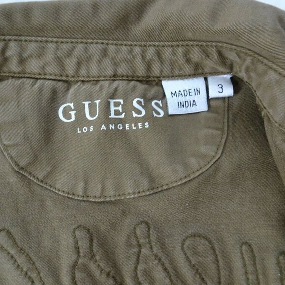 💰3/$25 Guess USA Boy's Button Down Shirt LS Roll Tab Sleeves Logo 3 - Picture 10 of 12